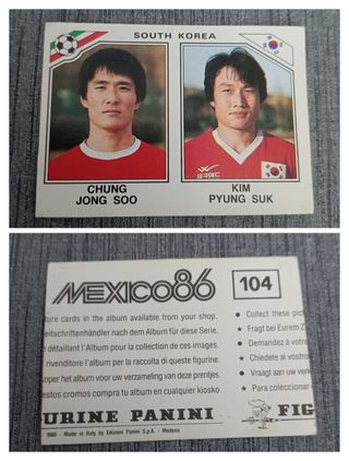 Cromos  1986 mundial Panini error corte