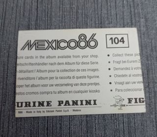 Cromos  1986 mundial Panini error corte