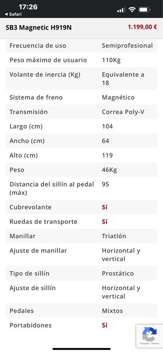 Bicicleta estática magnética Profesional.