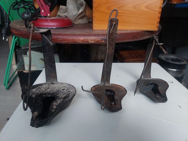 Conjunto de tres quinques antiguos años 50 