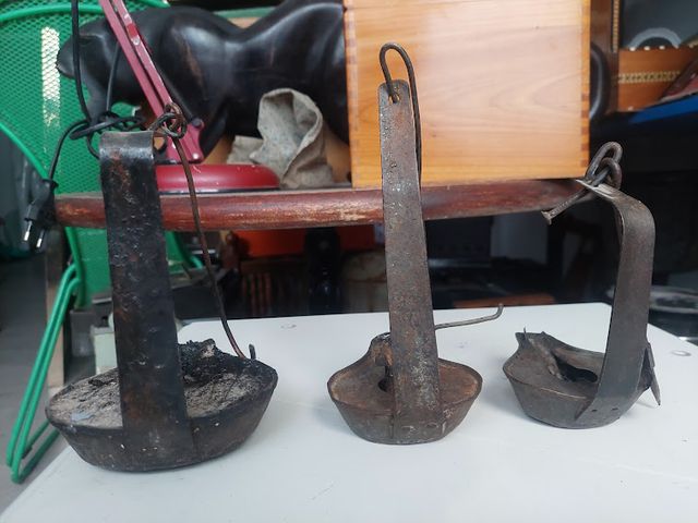 Conjunto de tres quinques antiguos años 50 