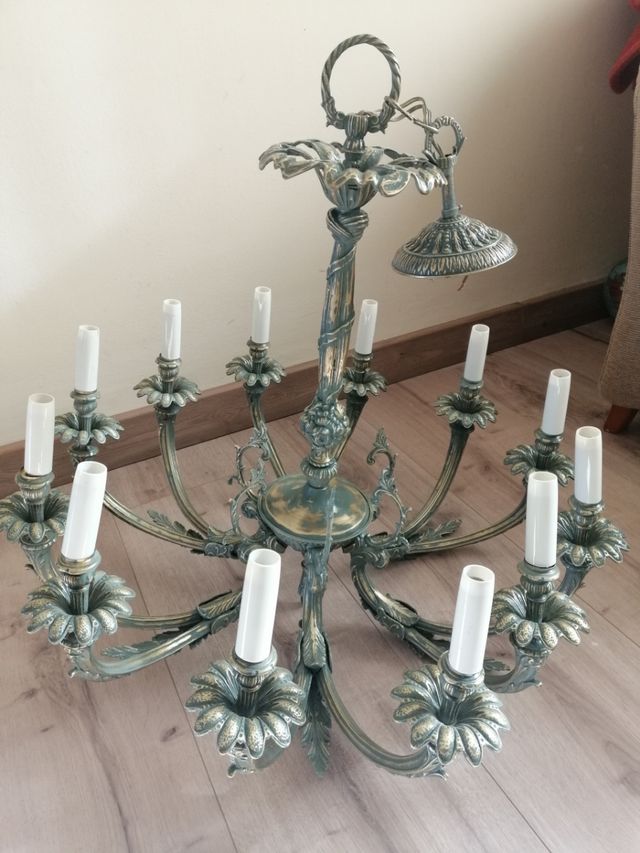 Lámpara de bronce restaurada