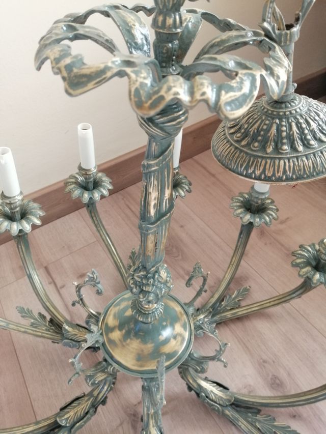 Lámpara de bronce restaurada