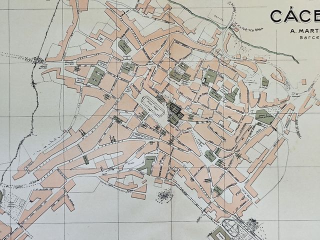 1913 CÁCERES ANTIGUO GRAN PLANO CIUDAD