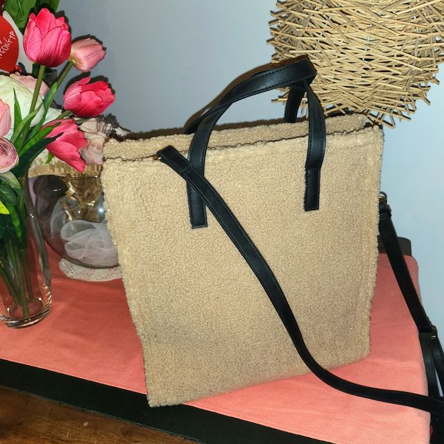 Borsa Donna Peluche Beige