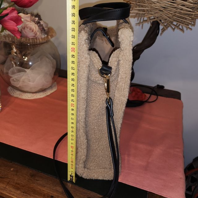 Borsa Donna Peluche Beige