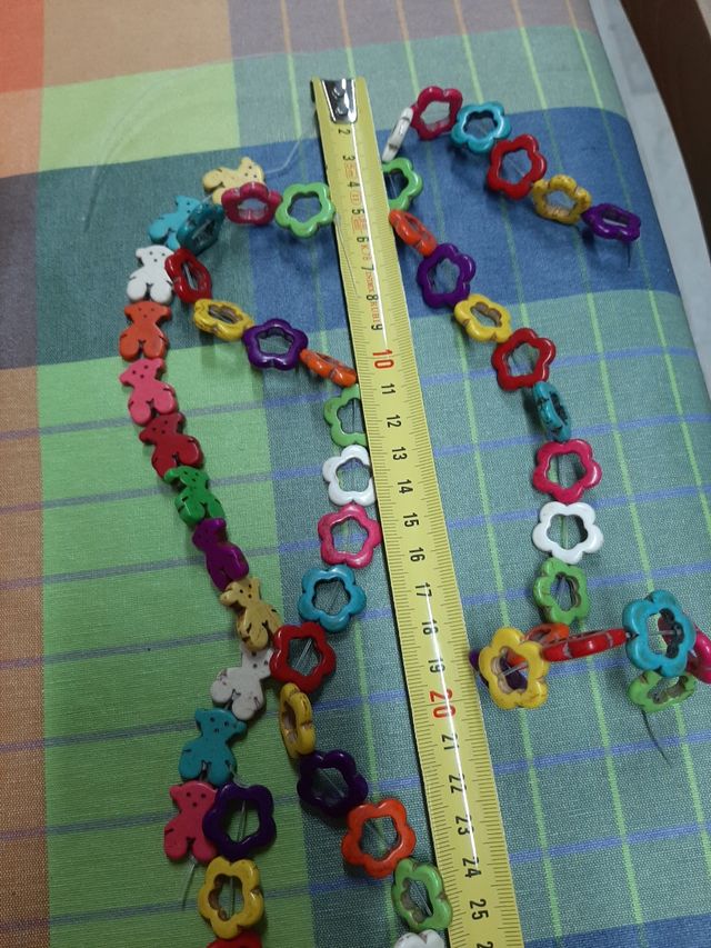 Abalarios osito y flor para pulseras