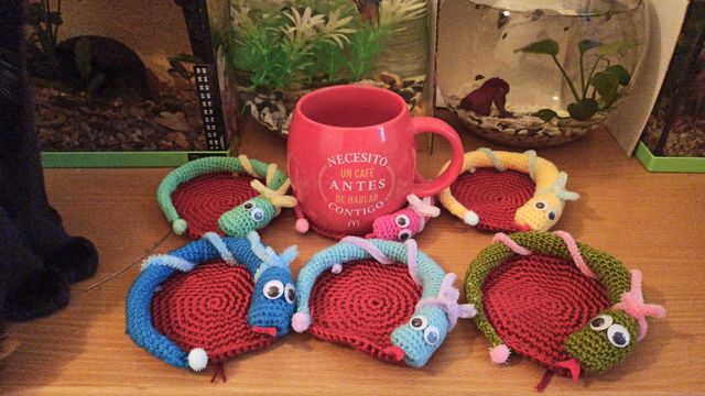 Posavasos crochet serpiente
