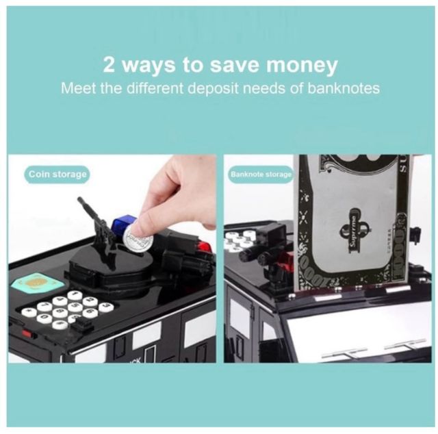 Hucha camion blindado con contraseña para niños