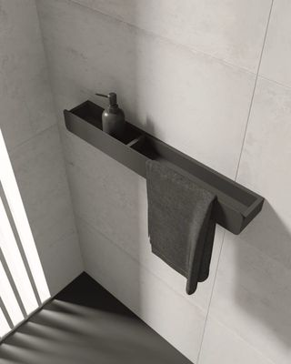 Estante toallero para ducha FIORA HYLLA PIZARRA BL