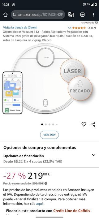 Xiaomi S12 robot limpieza