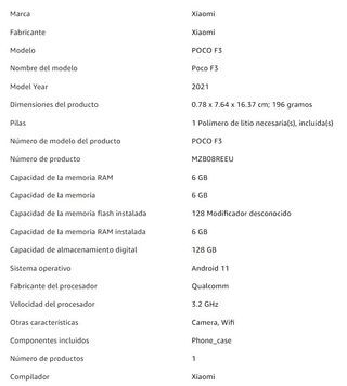 Xiaomi Poco F3 Ram 6GB Memoria 128GB Bianco NUOVO