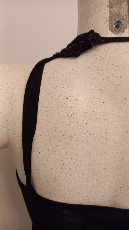 Top donna con cristalli nero tg L