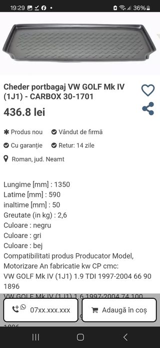 protector moqueta vw golf IV