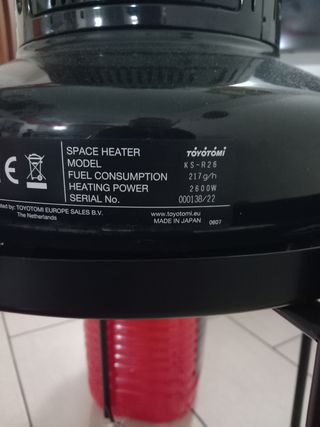 Stufa toyotomi con 2 taniche di combustibile 