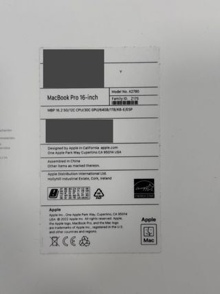 Macbook Pro 16" M2 Max 64GB 1TB