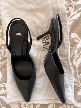 Zapato piel tacón Zara
