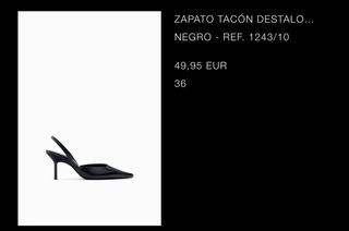 Zapato piel tacón Zara