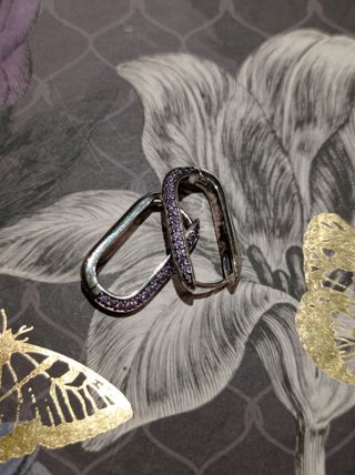 Pendientes circonitas lilas y plata