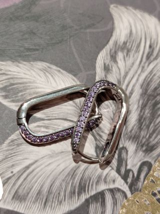 Pendientes circonitas lilas y plata