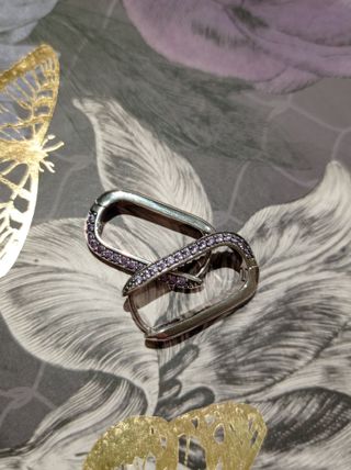 Pendientes circonitas lilas y plata