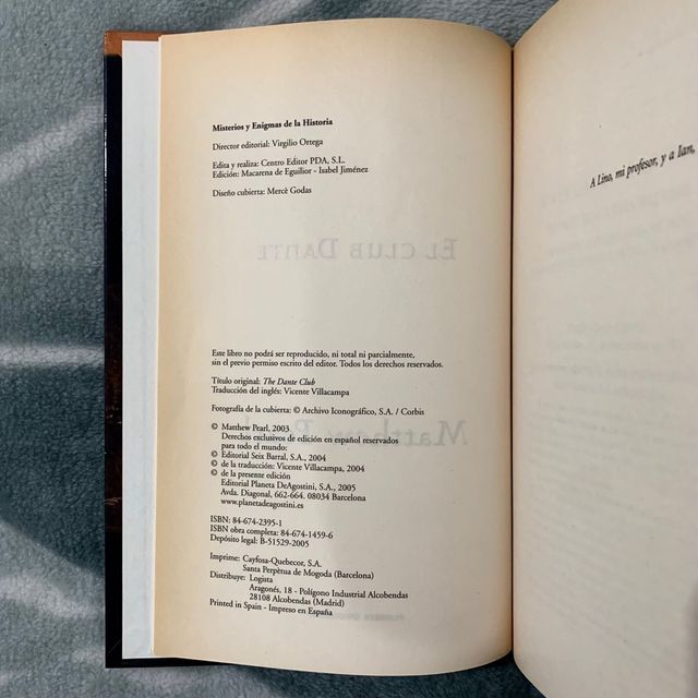 El Club Dante/The Dante Club Matthew Pearl