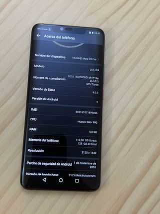Huawei Mate 20 pro 128 GB 4G LTE gratuito 