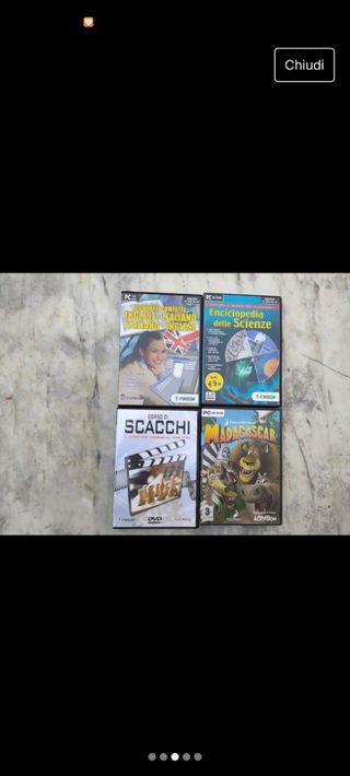 Set giochi e film per computer 