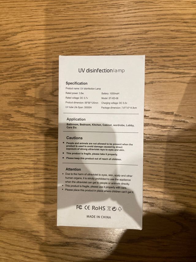 Lampada Ultravioletti Portatile per Sanificazione