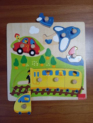 2 puzzles de madera para niños 