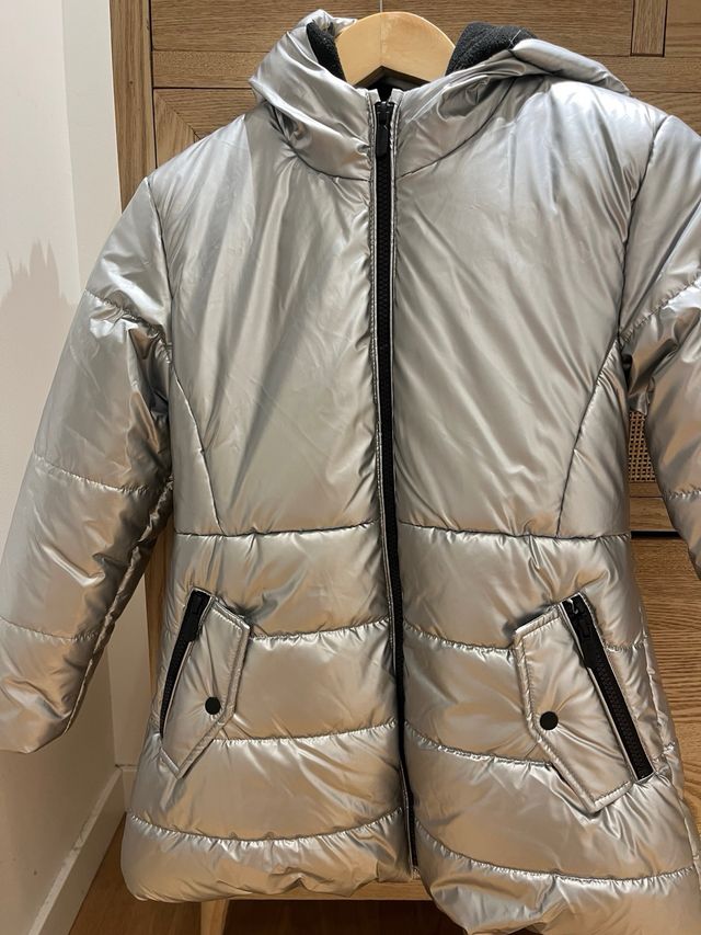 Abrigo niña plateado Mayoral