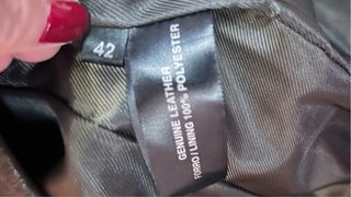 Chaqueta cazadora de piel vintage marrón Podium