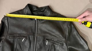 Chaqueta cazadora de piel vintage marrón Podium
