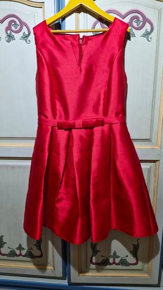 Vestido raso rojo