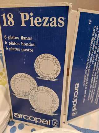Juego 18 platos blancos Arcopal, NUEVOS!