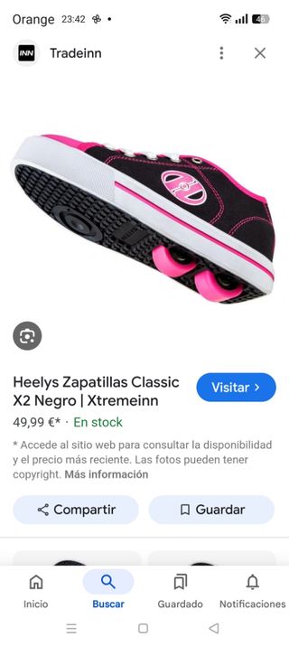 Zapatillas Heelys con ruedas núm 35