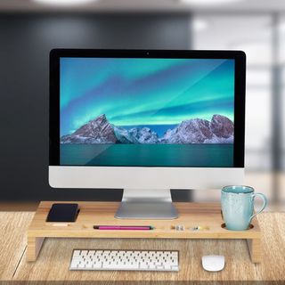 Soporte de monitor de bambú