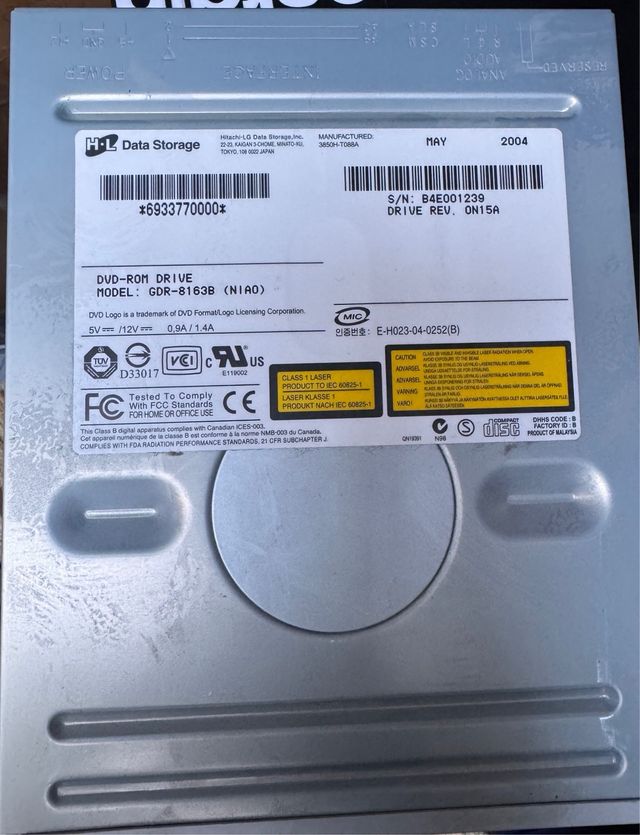 Dvd Rom Modelo:GDR 8163B. Gris plata