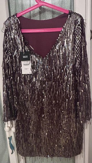 Vestido de fiesta de lentejuelas de zara