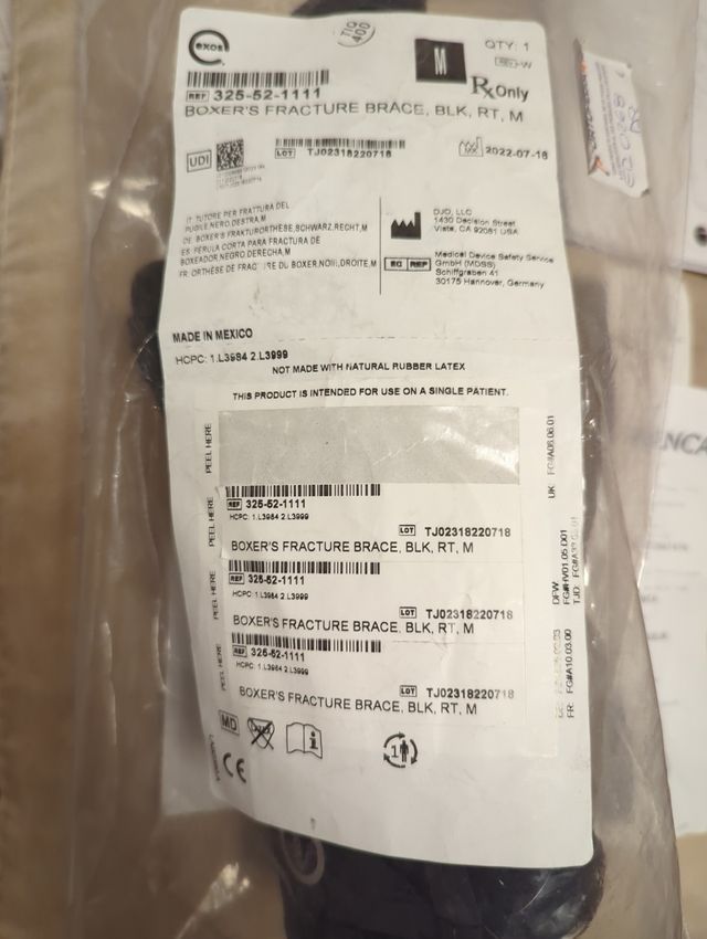 Férula Exos bfb talla M fractura boxeador 
