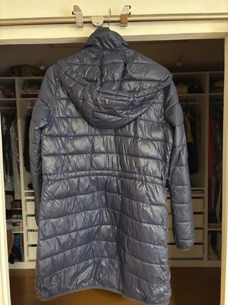 Abrigo azul zara talla s con bolsa para guardarlo