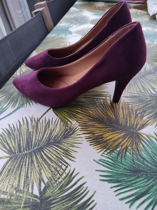 Zapatos tacon mujer color vino