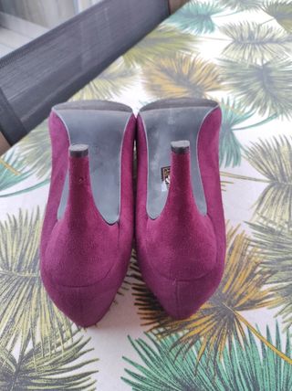 Zapatos tacon mujer color vino