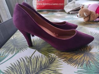Zapatos tacon mujer color vino