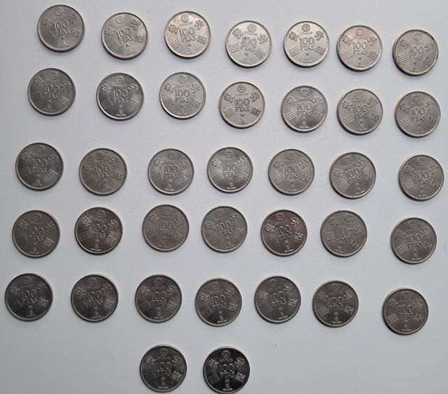 LOTE 37 MONEDAS 100 PESETAS MUNDIAL 82