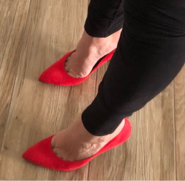 Scape con tacchi in camoscio rosse