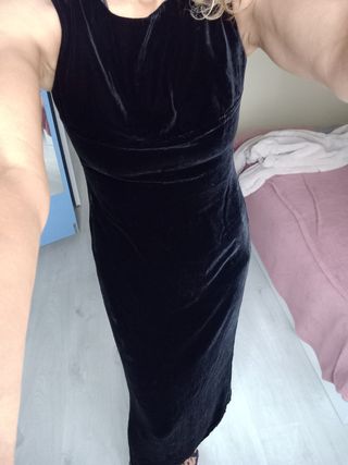 Vestido terciopelo negro largo