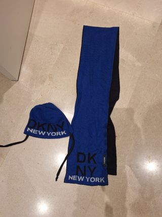 Bufanda y gorro DKNY niño reversible 3a