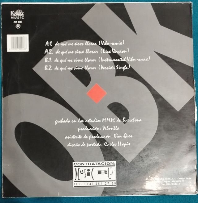 Vinilo Maxi OBK De qué me sirve llorar