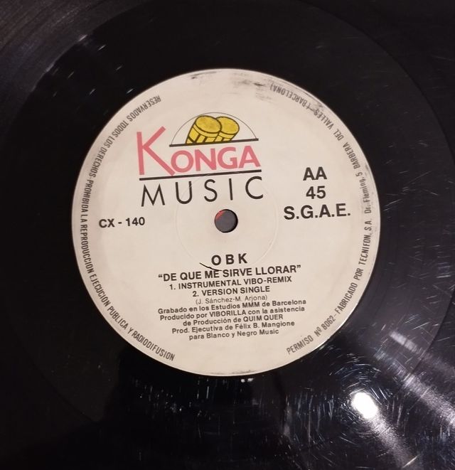 Vinilo Maxi OBK De qué me sirve llorar